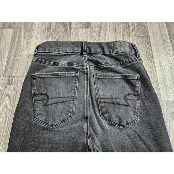 (3/$35) American Eagle Size 4 Curvy High Rise Black Grey Dream Jeans Jeggings - Picture 3 of 13
